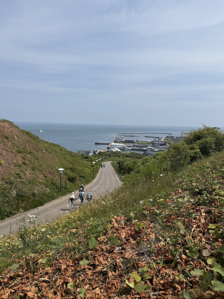 Blick auf den Helgoland Hafen vom Oberland