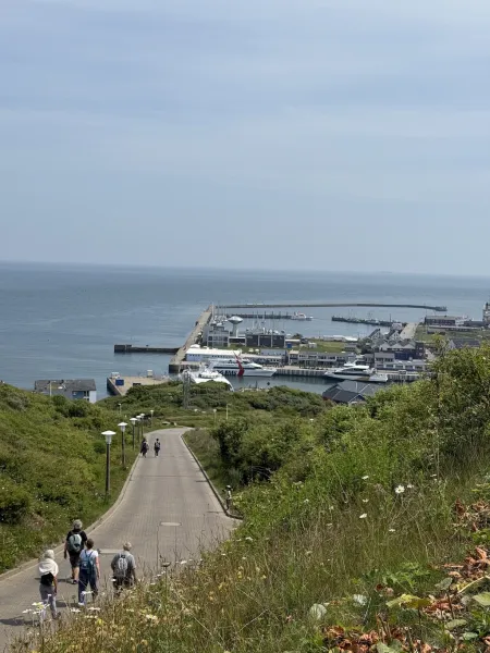 Blick auf den Helgoland Hafen vom Oberland
