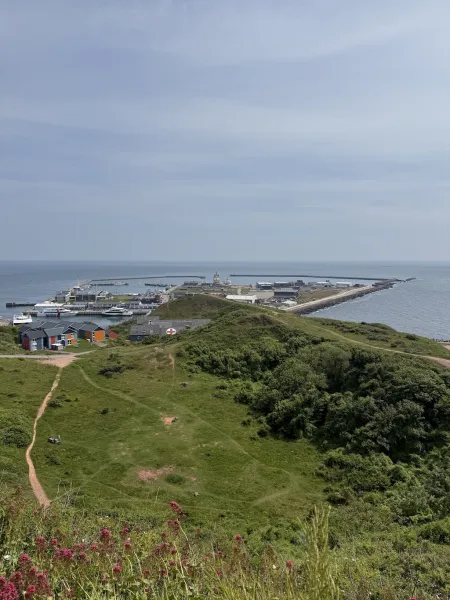 Blick auf den Helgoland Hafen vom Oberland